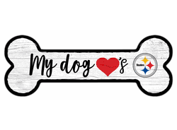 Pittsburgh Steelers Dog Bone 6x12 Sign