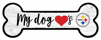 Pittsburgh Steelers Dog Bone 6x12 Sign