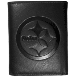 Pittsburgh Steelers Embossed Leather Tri-fold Wallet
