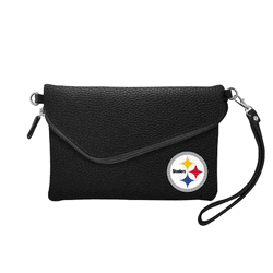 Pittsburgh Steelers Fold Over Crossbody Pebble Black