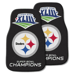 Pittsburgh Steelers Front Carpet Car Mat Set - 2 Pieces, 2009 Super Bowl XLIII Champions