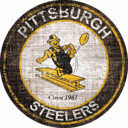 Pittsburgh Steelers Heritage Logo Round Sign