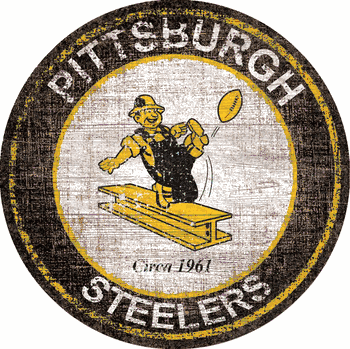 Pittsburgh Steelers Heritage Logo Round Sign