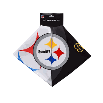 Pittsburgh Steelers Home and Away Pet Bandana Set Large