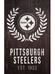 Pittsburgh Steelers Laurel Wreath 11x19 Sign