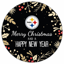 Pittsburgh Steelers Merry Christmas & New Year 12in Circle