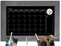 Pittsburgh Steelers Monthly Chalkboard with frame & clothespins 11x19 Sign