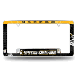 Pittsburgh Steelers Multi Champ 12" x 6" Chrome All Over Automotive License Plate Frame