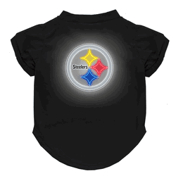 Pittsburgh Steelers Neon Pet T-Shirt, Medium