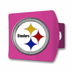 Pittsburgh Steelers Pink Metal Hitch Cover with  3D Color Emblem