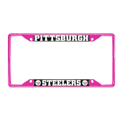 Pittsburgh Steelers Pink Metal License Plate Frame - 6.25"x12.25"