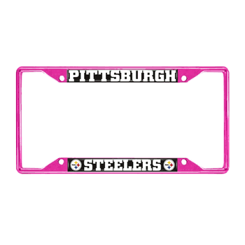 Pittsburgh Steelers Pink Metal License Plate Frame - 6.25