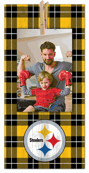 Pittsburgh Steelers Plaid Clothespin 6x12 Sign