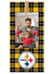 Pittsburgh Steelers Plaid Clothespin 6x12 Sign