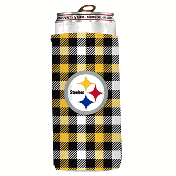 Pittsburgh Steelers Plaid Insulated Slim Can Sleeve