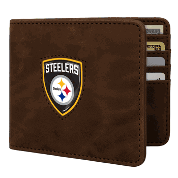 Pittsburgh Steelers Shield Wallet - Brown