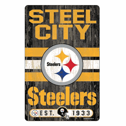 Pittsburgh Steelers Sign 11x17 Wood Slogan Design