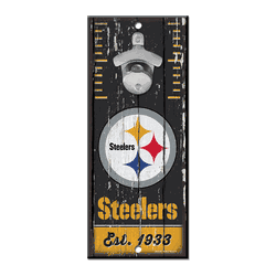 Pittsburgh Steelers Sign Wood 5x11 Bottle Opener