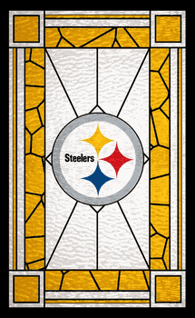 Pittsburgh Steelers Stained Glass 11x19 Wood Sign