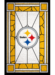 Pittsburgh Steelers Stained Glass 11x19 Wood Sign