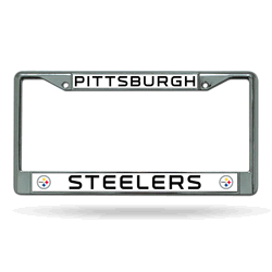 Pittsburgh Steelers Standard Chrome Frame with Plastic Inserts 12" x 6" Car/Truck Auto Accessory