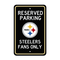 Pittsburgh Steelers Team Color Reserved Parking Sign Dcor 18in. X 11.5in. Lightweight