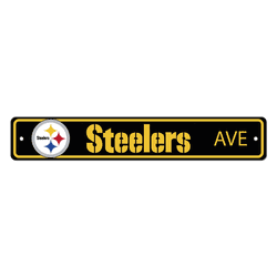 Pittsburgh Steelers Team Color Street Sign Dcor 4in. X 24in. Lightweight