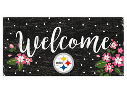 Pittsburgh Steelers Welcome Floral 6x12 Sign