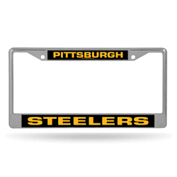 Pittsburgh Steelers Yellow 12" x 6" Chrome Frame With Decal Inserts