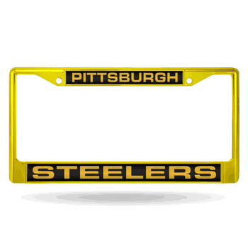 Pittsburgh Steelers Yellow Laser Colored Chrome Frame