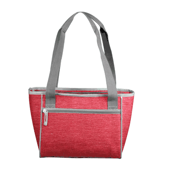 Plain Red Crosshatch 16 Can Cooler Tote