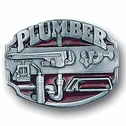 Plumber Enameled Belt Buckle