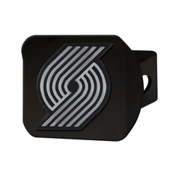 Portland Trail Blazers Black Metal Hitch Cover with Metal Chrome 3D Emblem