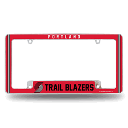 Portland Trail Blazers Classic 12" x 6" Chrome All Over Automotive License Plate Frame