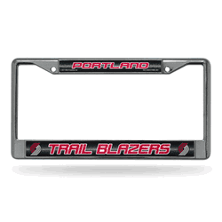 Portland Trail Blazers Classic 12" x 6" Silver Bling Chrome Car/Truck/SUV Auto Accessory