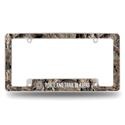 Portland Trail Blazers Mossy Oak 12" x 6" Chrome All Over Automotive License Plate Frame for Car/Truck/SUV