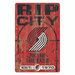 Portland Trail Blazers Sign 11x17 Wood Slogan Design