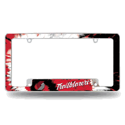 Portland Trail Blazers Tie Dye 12" x 6" Chrome All Over Automotive License Plate Frame