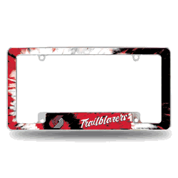 Portland Trail Blazers Tie Dye 12" x 6" Chrome All Over Automotive License Plate Frame for Car/Truck/SUV