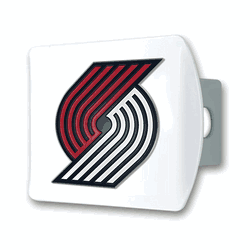 Portland Trail Blazers White Metal Hitch Cover with  3D Color Emblem