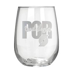 Portland Trailblazers 17oz Stemmless Wine Glass