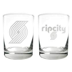 Portland Trailblazers 2pc Rocks Glass Set