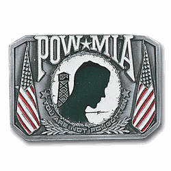POW MIA Enameled Belt Buckle