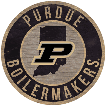 Purdue Boilermakers 12 in. Circle w/ State Sign