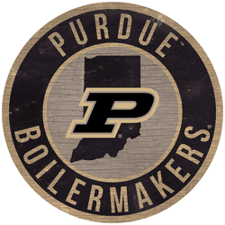 Purdue Boilermakers 12 in. Circle w/ State Sign