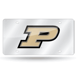 Purdue Boilermakers  12" x 6" Silver Laser Cut Tag For Car/Truck/SUV