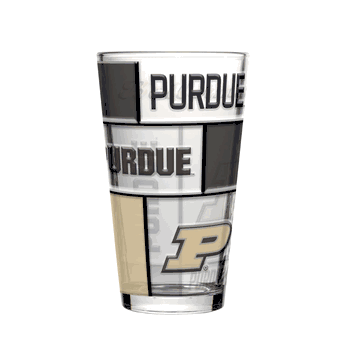 Purdue Boilermakers 16oz Quilted Stained Pint Glass