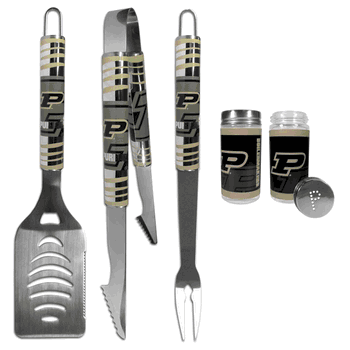 Purdue Boilermakers 3 pc Tailgater BBQ Set and Salt and Pepper Shaker Set