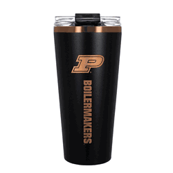 Purdue Boilermakers 32oz Black and Copper Big Slim with Straw