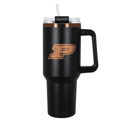 Purdue Boilermakers 40oz Black and Copper Colossus Travel Mug with Straw